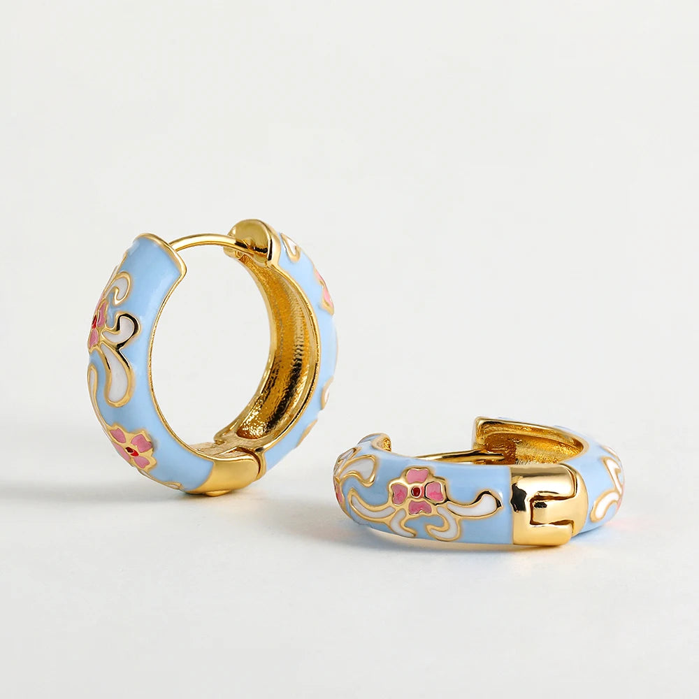 Flower Huggie Hoops