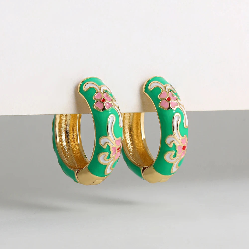Flower Huggie Hoops