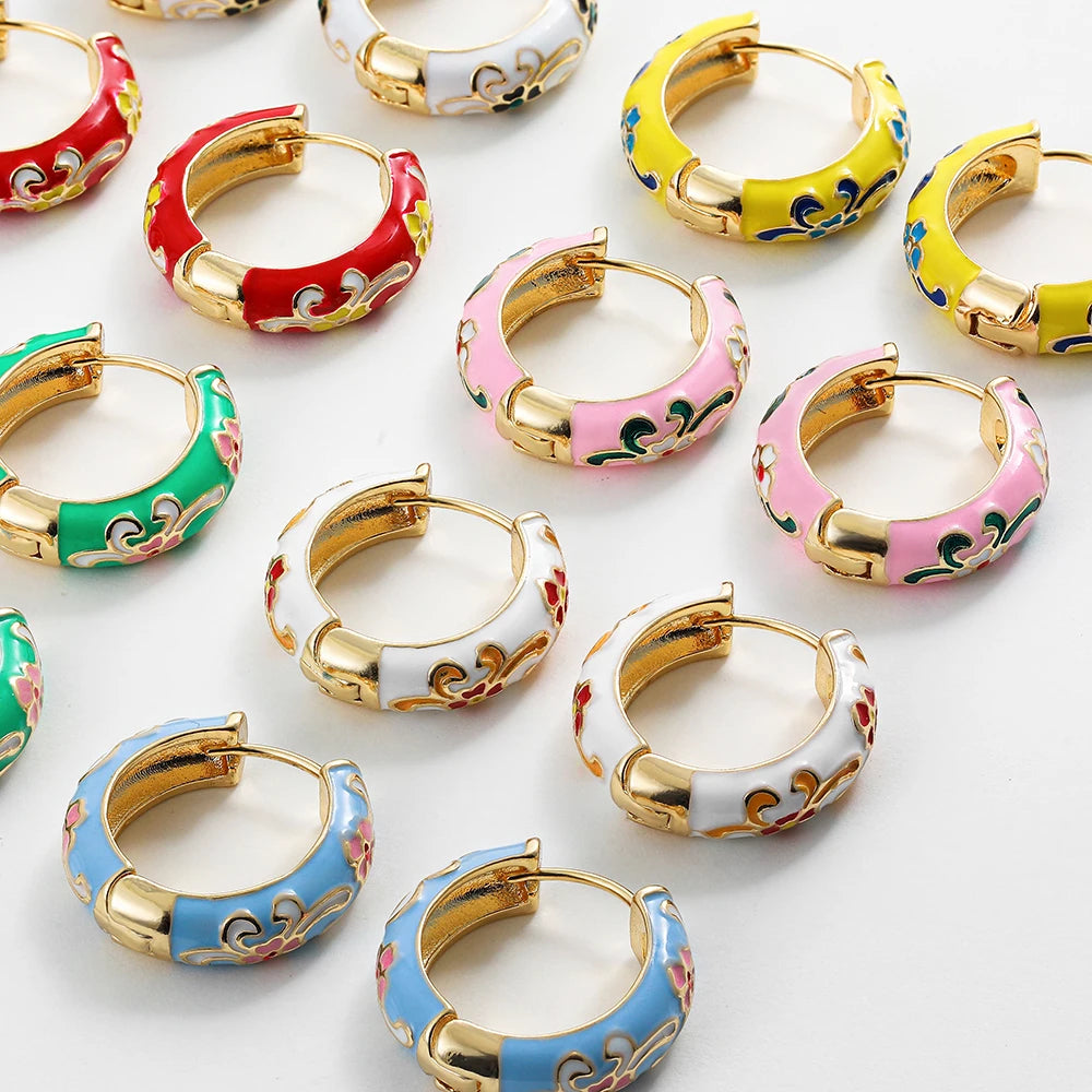 Flower Huggie Hoops