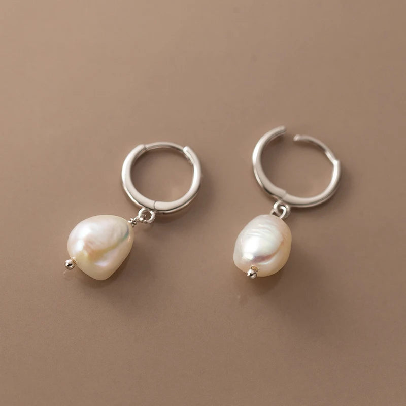 Baroque Pearl Ear Huggie Hoops