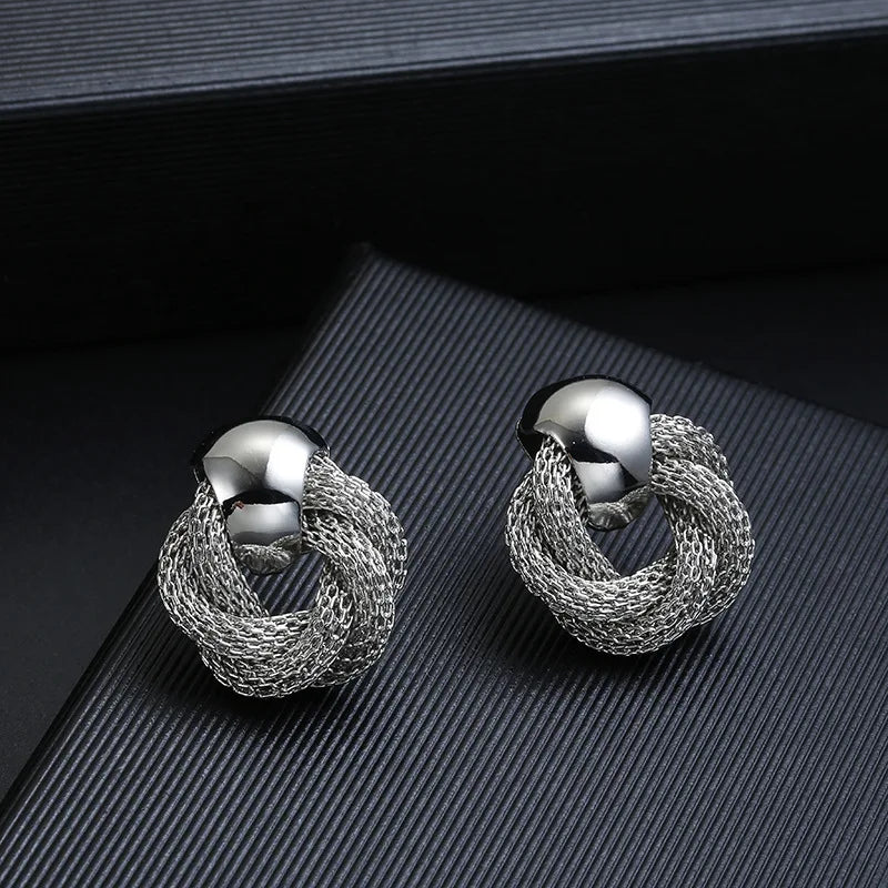 Vintage Metallic Twisted Drop Earrings