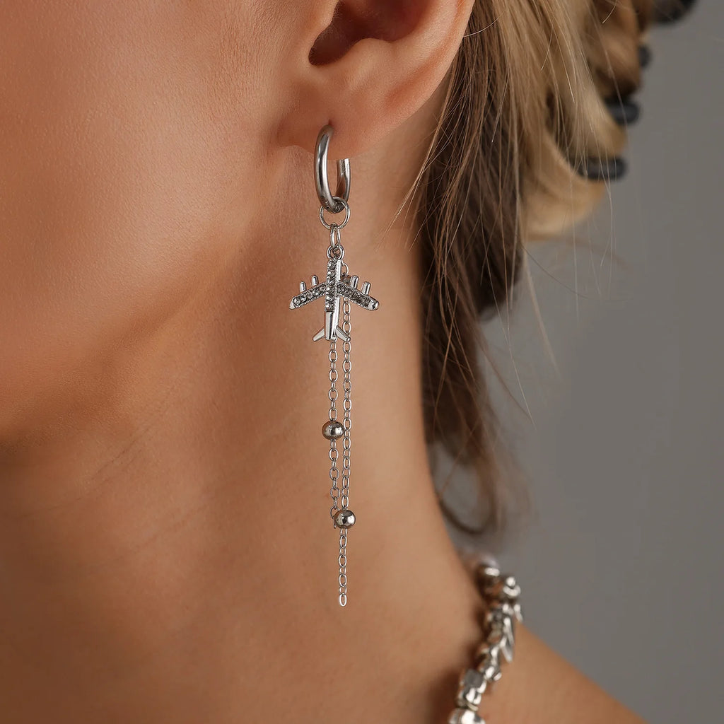 Vintage Charm Pendant Drop Hoops