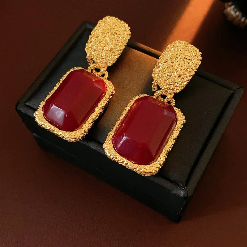 Vintage Red Oval Drop