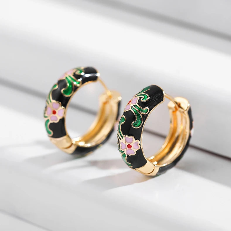 Flower Huggie Hoops