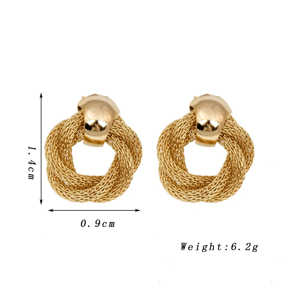 Vintage Metallic Twisted Drop Earrings