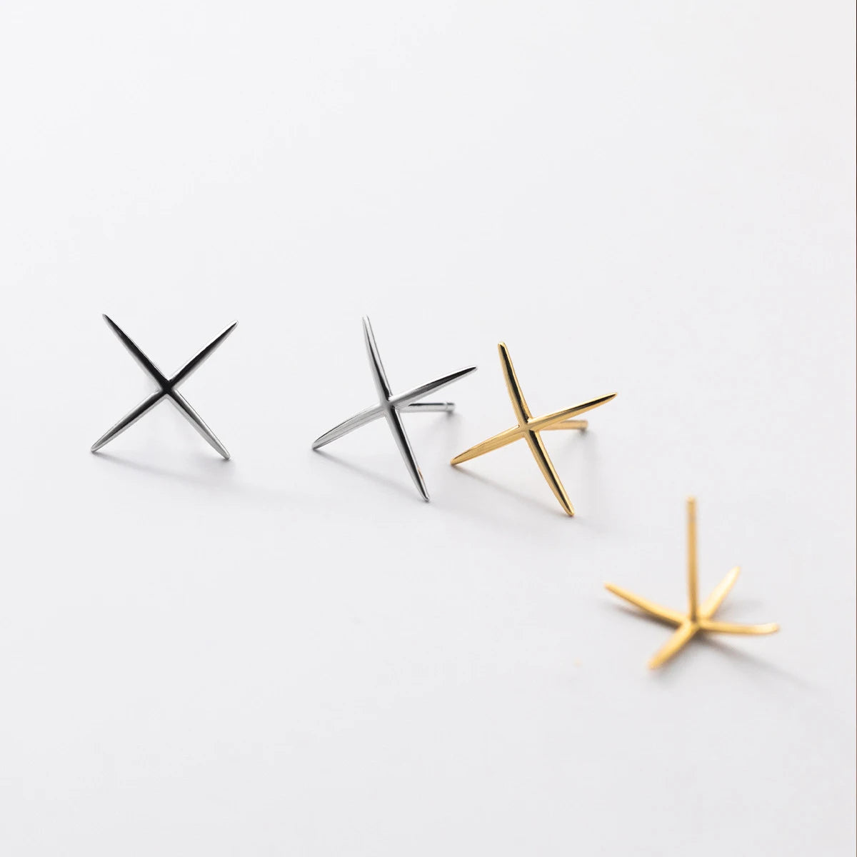Minimalist X-Shape Stud