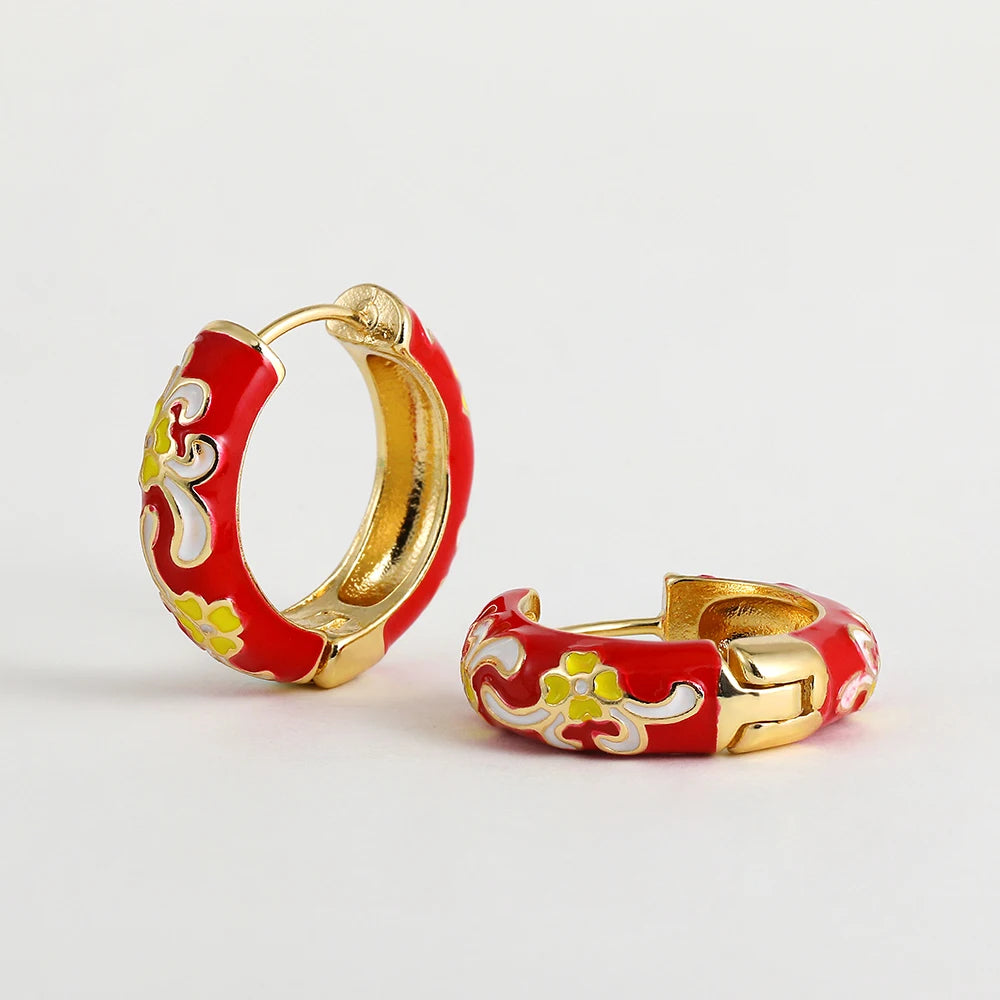 Flower Huggie Hoops