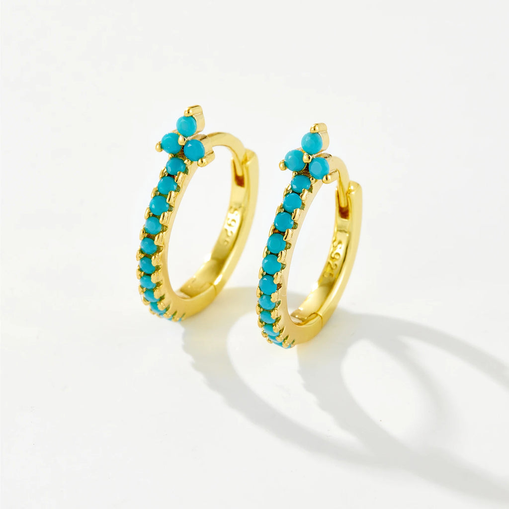 Flower Huggie Hoops