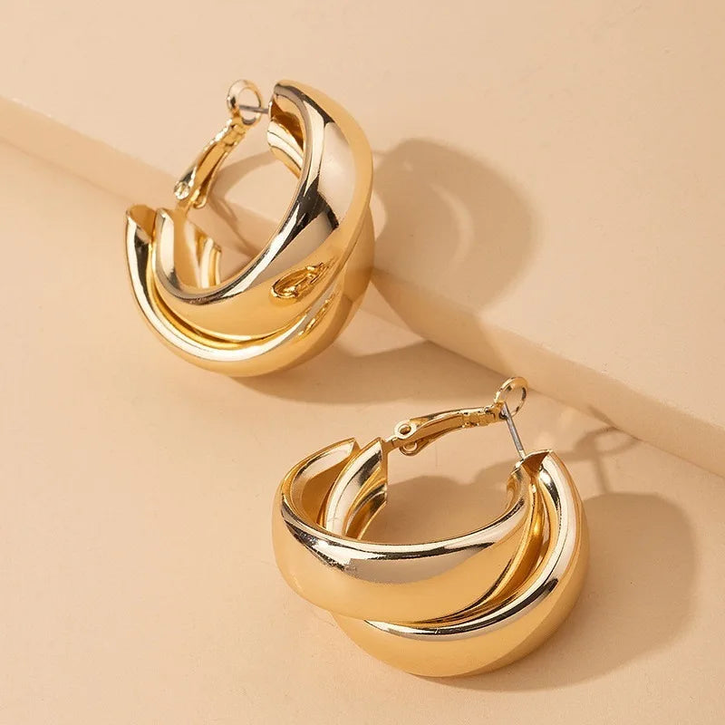 Chunky Double Hoops