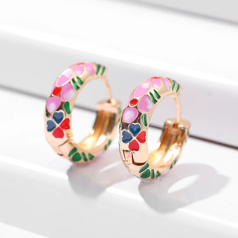 Flower Huggie Hoops