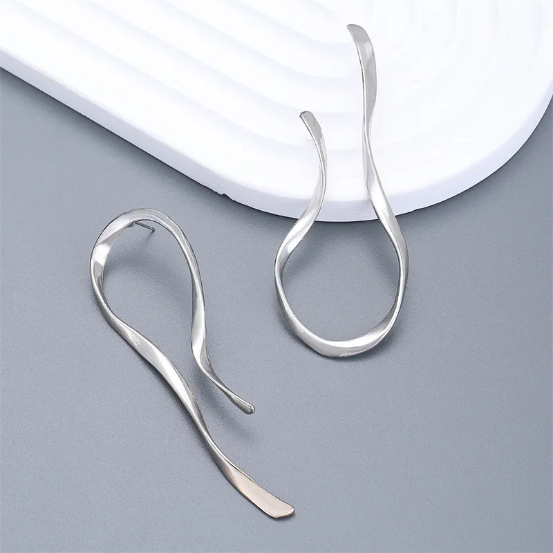 Exaggerated Line Drop Earrings