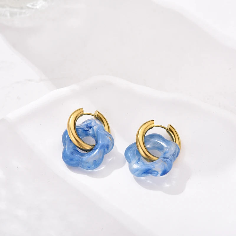 Bubble Flower Drop Earrings