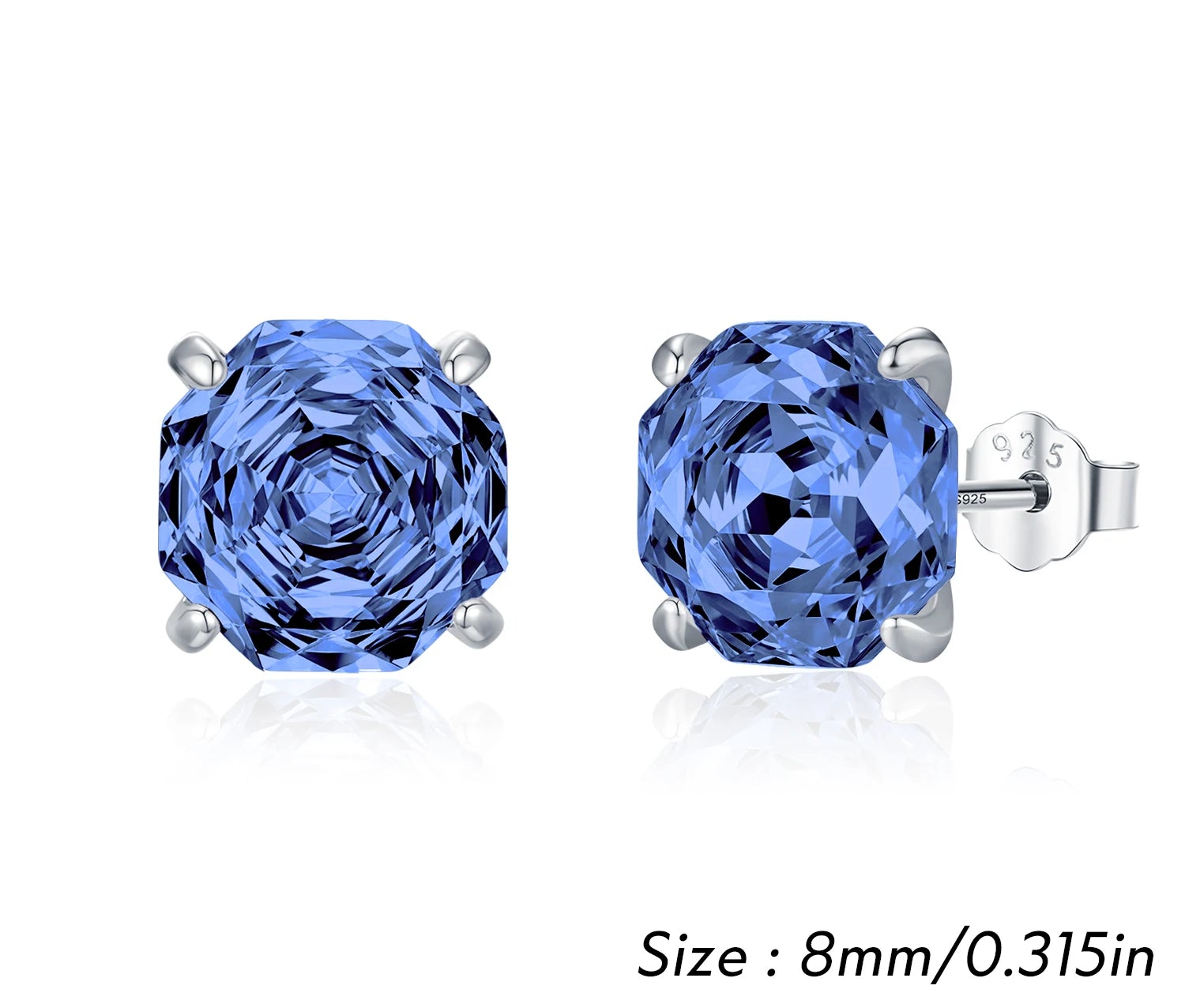 Tanzanite Color Rose Cut Studs