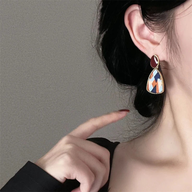Vintage Dripping Oil Drop and Stud Earrings
