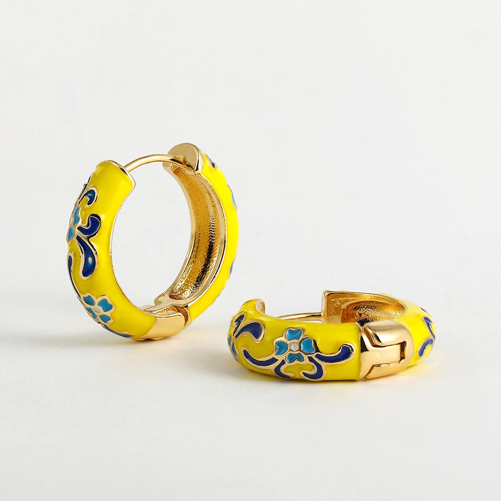 Flower Huggie Hoops