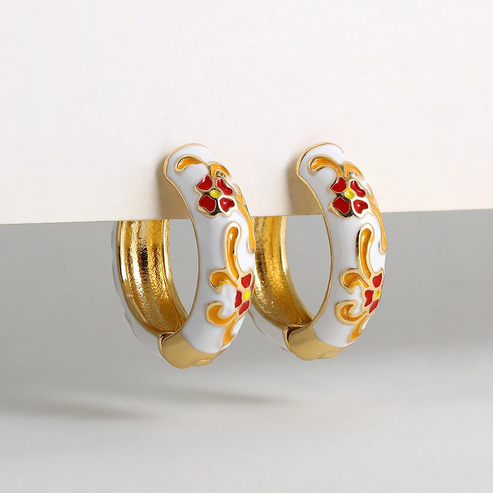 Flower Huggie Hoops