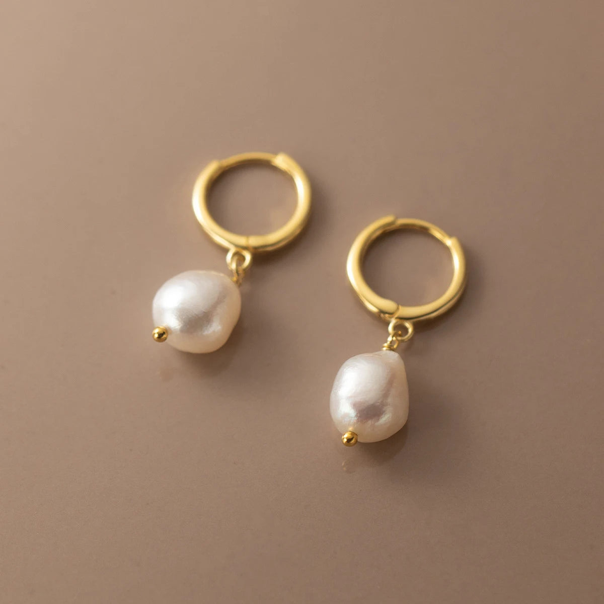 Baroque Pearl Ear Huggie Hoops
