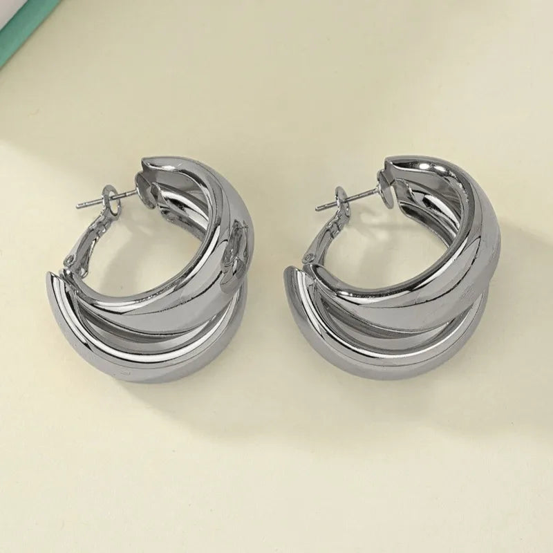 Chunky Double Hoops