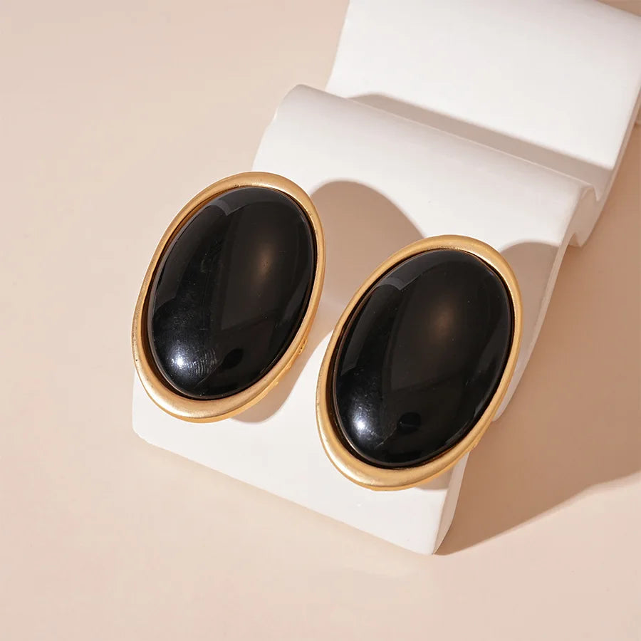 Vintage Red Oval Stud