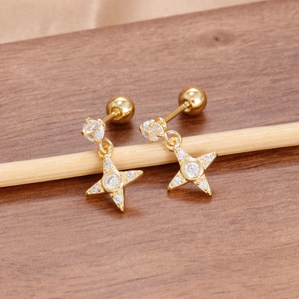 Star Dangle Drop Earrings