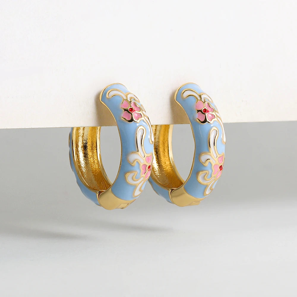 Flower Huggie Hoops