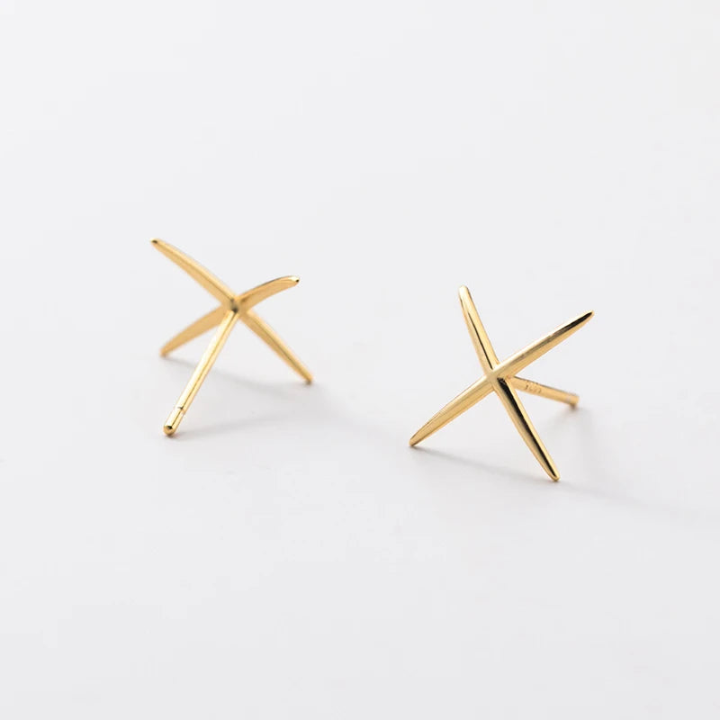 Minimalist X-Shape Stud