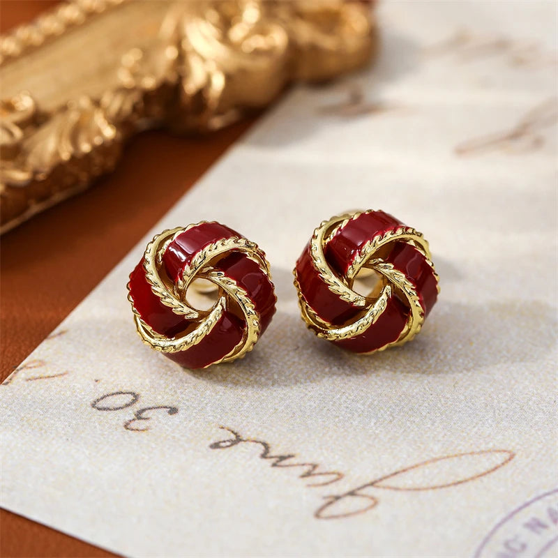 Vintage Dripping Oil Drop and Stud Earrings