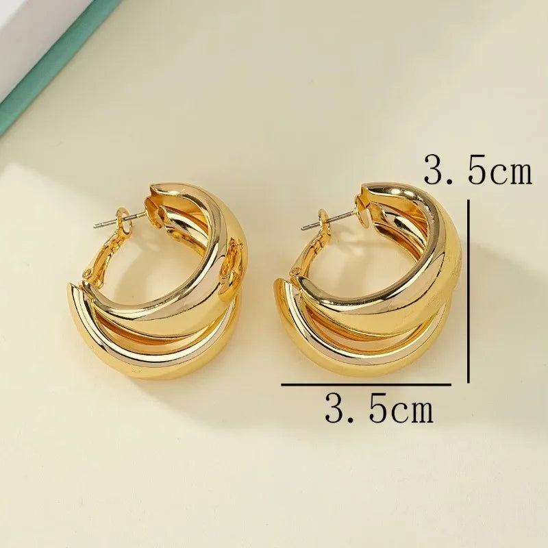 Chunky Double Hoops
