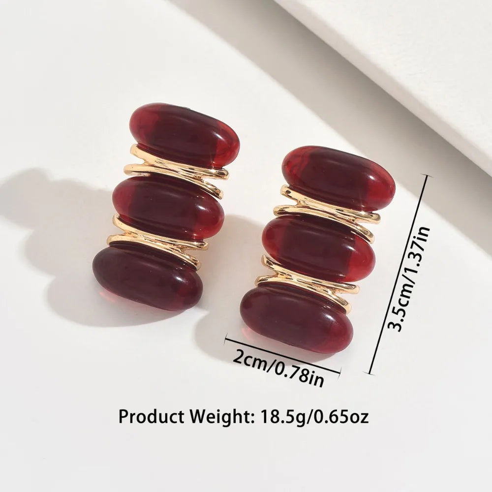 Vintage Ruby Red Drop Earrings