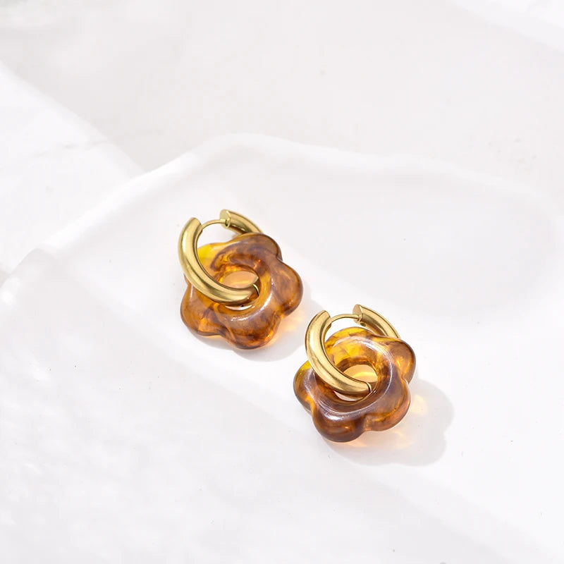 Bubble Flower Drop Earrings