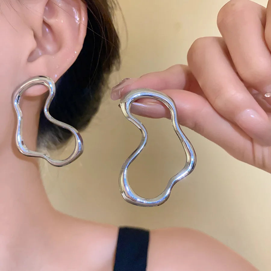 Exaggerated Line Drop Earrings