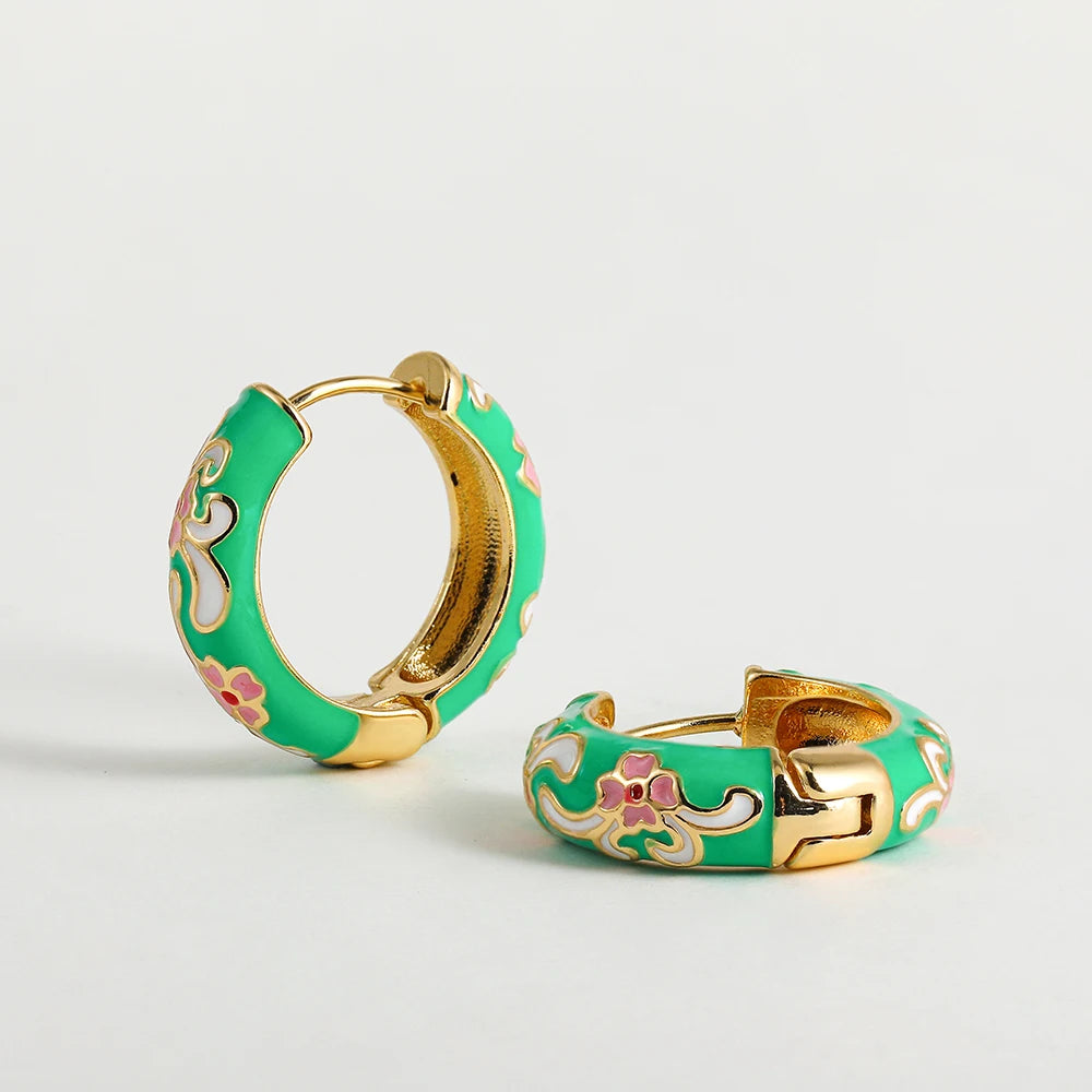 Flower Huggie Hoops