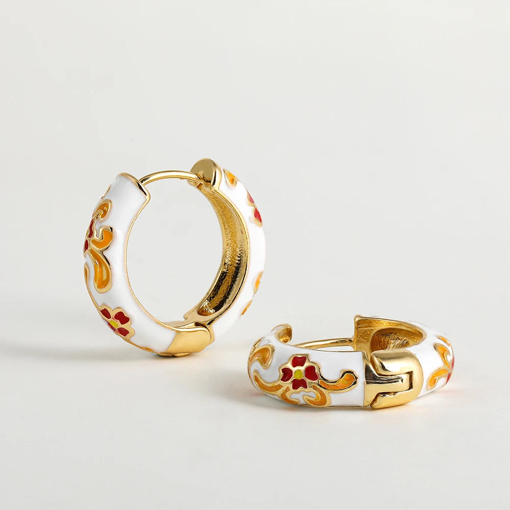 Flower Huggie Hoops